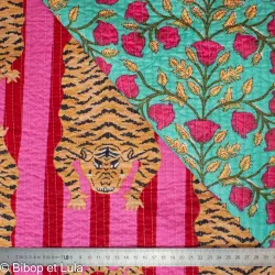 Tissu indien coton matelassé Bengale rouge - Bibop et Lula
