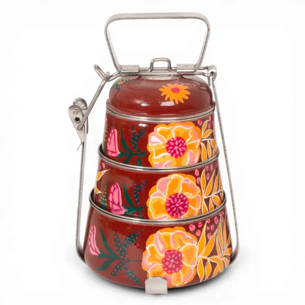 Lunch box inox peinte à la main Mandi