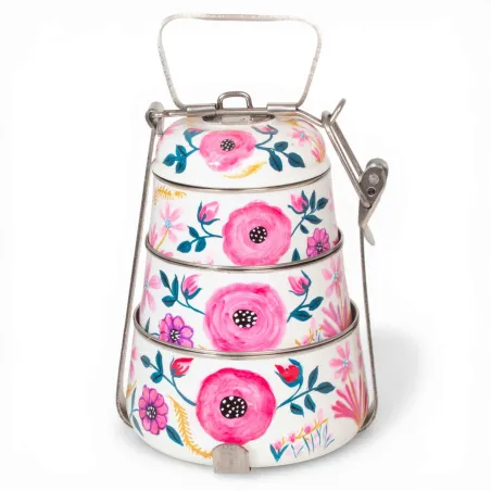 Lunch box inox peinte à la main Kandla