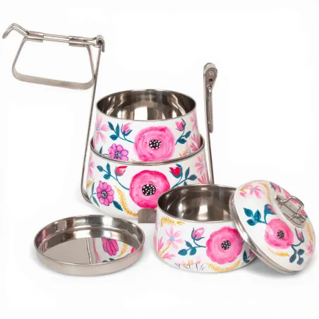 Lunch box inox peinte à la main Kandla