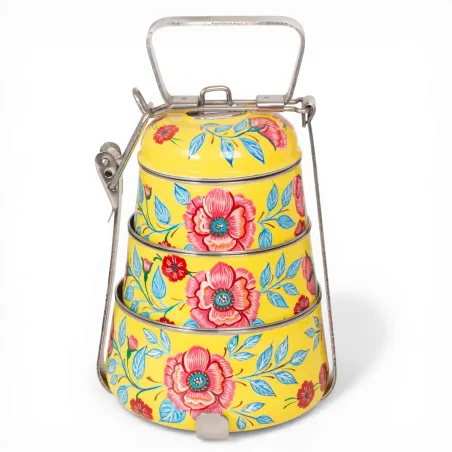 Lunch box inox peinte à la main Surya