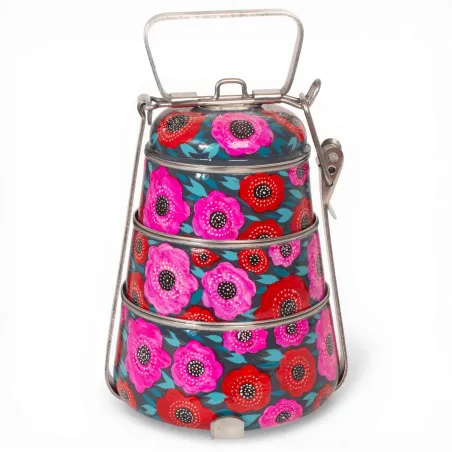 Lunch box inox peinte à la main Indore