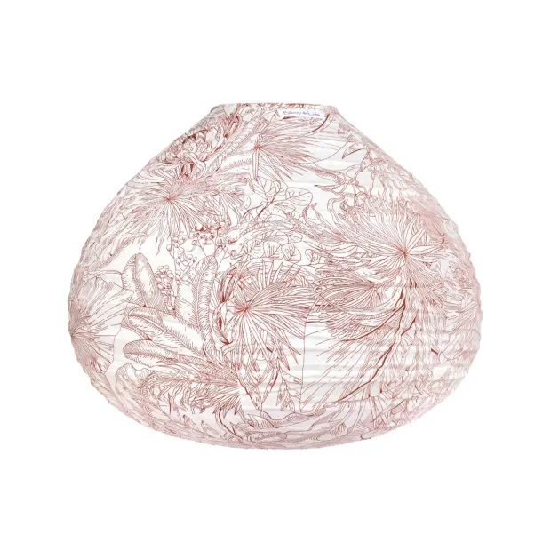 Lampion tissu boule japonaise goutte Zanzibar cannelle