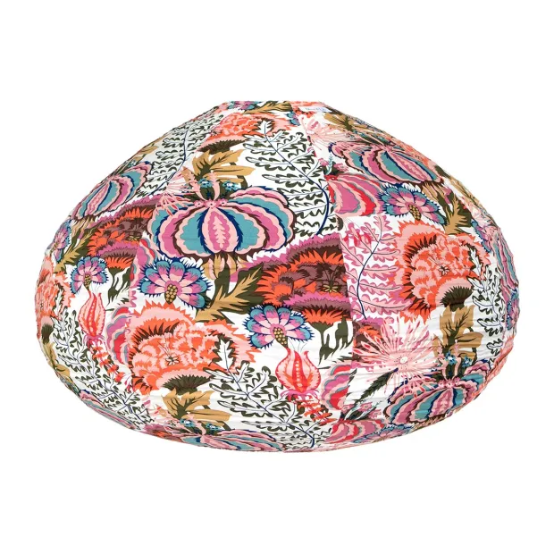 Lampion tissu boule japonaise goutte Majorelle vert