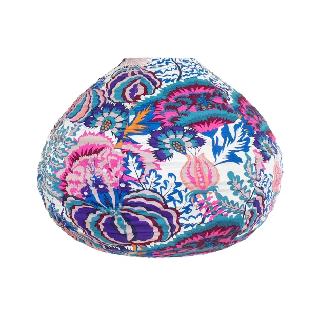 Lampion tissu boule japonaise goutte Majorelle