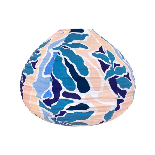 Lampion tissu boule japonaise goutte Galati Bleu