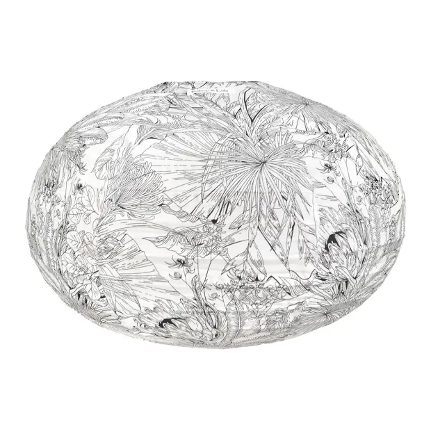 Lampion tissu boule japonaise ovale Zanzibar