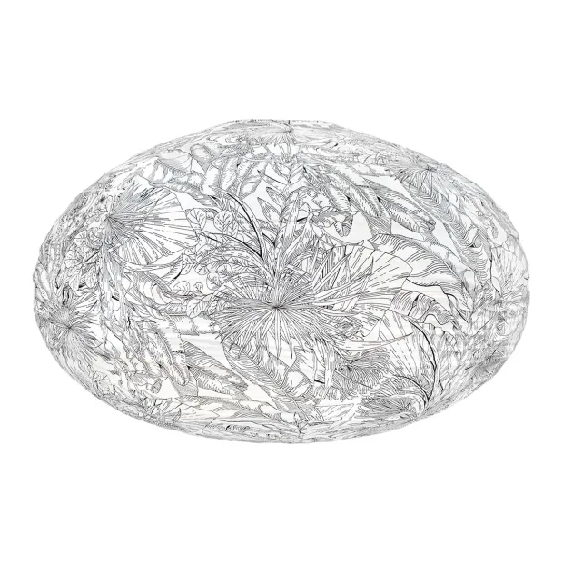 Lampion tissu boule japonaise ovale Zanzibar