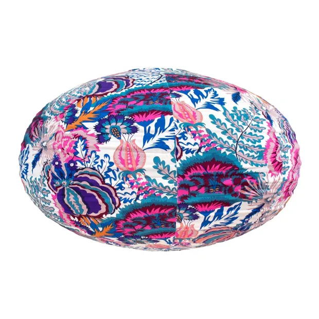 Lampion tissu boule japonaise ovale Majorelle