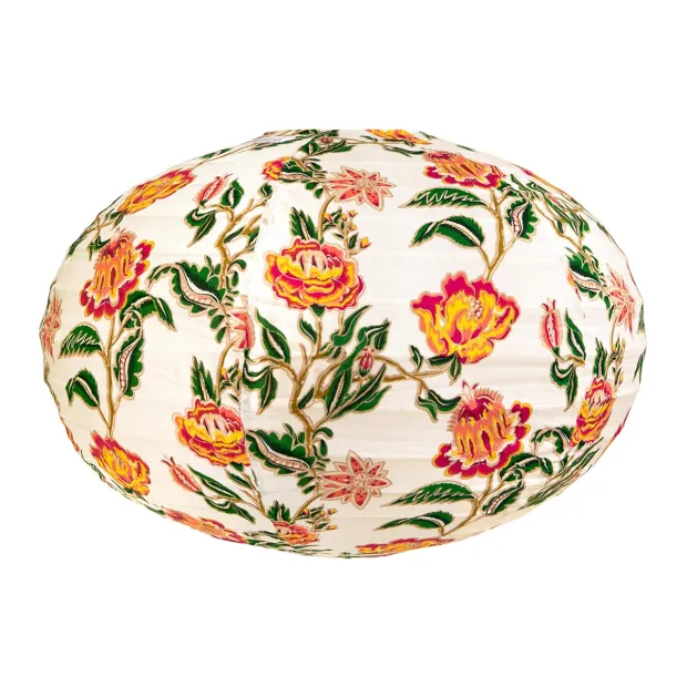 Lampion tissu boule japonaise ovale Malacca