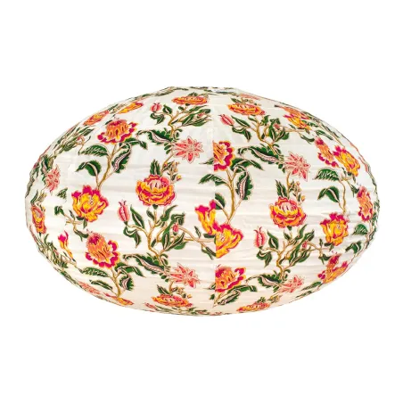 Lampion tissu boule japonaise ovale Malacca