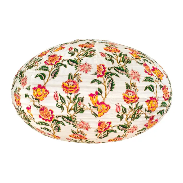 Lampion tissu boule japonaise ovale Malacca