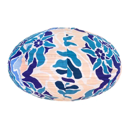 Lampion tissu boule japonaise ovale Galati Bleu