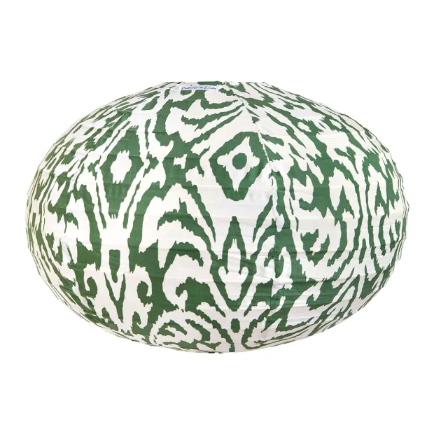 Lampion tissu boule japonaise ovale Antalya Sauge