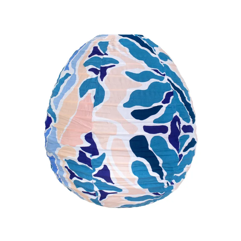 Lampion tissu boule japonaiseruche Galati bleu