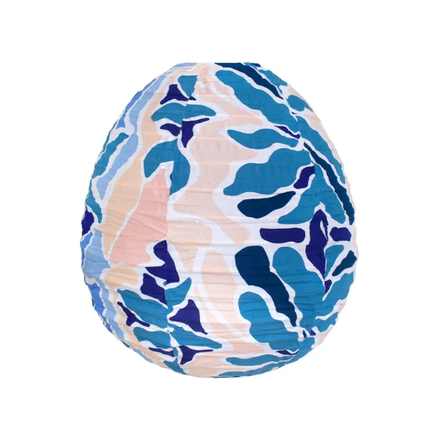 Lampion tissu boule japonaiseruche Galati bleu
