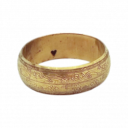 Jonc laiton doré manchette fresque fleurs - Bibop et Lula