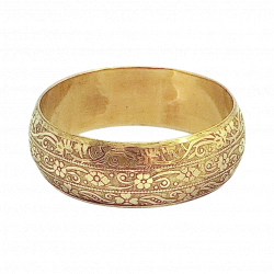 Jonc laiton doré manchette fresque florale - Bibop et Lula