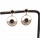 Boucles d'oreilles clous rond noir - Bibop et Lula