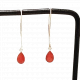 Boucles d'oreilles argent pierre rouge orangé goutte - Bibop et Lula