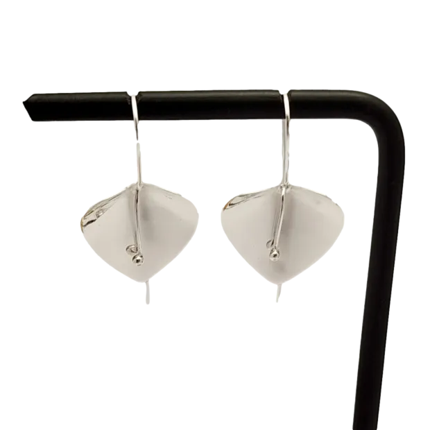 Boucles d’oreilles argent feuille lisse