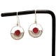 Boucles d’oreilles argent pierre rouge ronde ajourée - Bibop et Lula