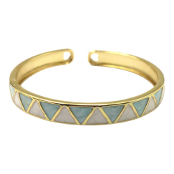 Bangle Pyramide bleu et blanc - Bibop et Lula