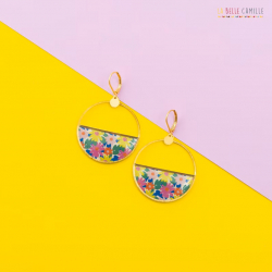 Camélia boucles d'oreilles "Flower citron" - Bibop et Lula
