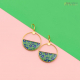 Camélia boucles d'oreilles "Retro vert" - Bibop et Lula