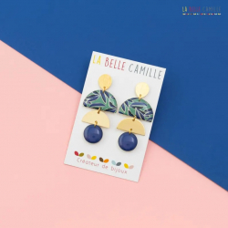 Pia boucles d'oreilles "Palme turquoise" - Bibop et Lula