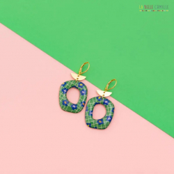 Brigitte boucles d'oreilles "Retro vert" - Bibop et Lula