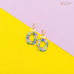 Brigitte boucles d'oreilles "Flower citron" - Bibop et Lula