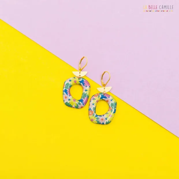 Brigitte boucles d'oreilles "Flower citron"