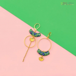 Greta boucles d'oreilles "Retro vert" - Bibop et Lula