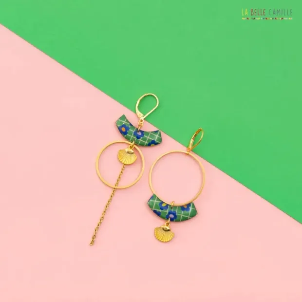 Greta boucles d'oreilles "Retro vert"