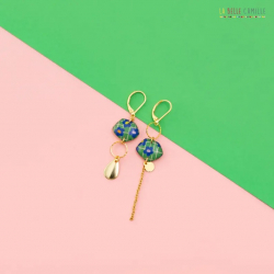 Selma boucles d'oreilles "Retro vert" - Bibop et Lula