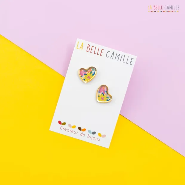 Aimé boucles d'oreilles "Flower citron"
