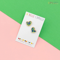 Aimé boucles d'oreilles "Retro vert" - Bibop et Lula