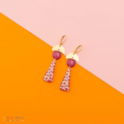 Yoko boucles d'oreilles "Graou rose" - Bibop et Lula