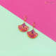 Assia boucles d'oreilles "Palme violet" - Bibop et Lula