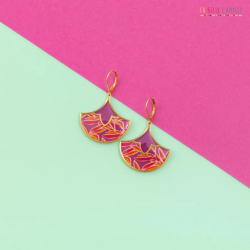 Assia boucles d'oreilles "Palme violet" - Bibop et Lula