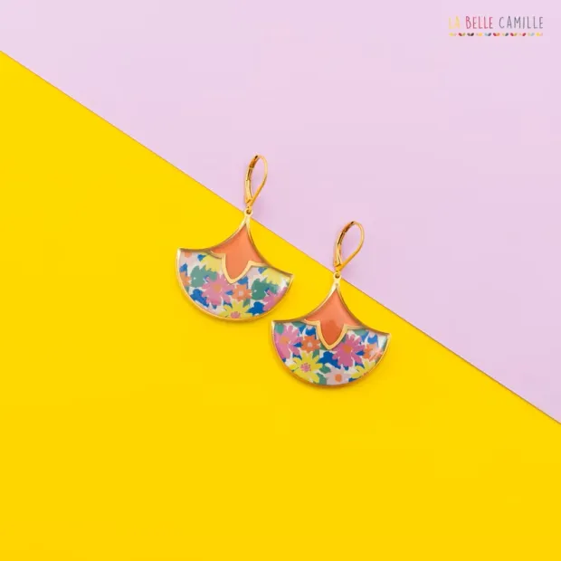 Assia boucles d'oreilles "Flower citron"