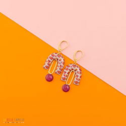 Zoé boucles d'oreilles "Graou Rose" - Bibop et Lula