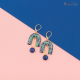 Zoé boucles d'oreilles "Palme turquoise" - Bibop et Lula