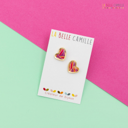 Aimé boucles d'oreilles "Palme violet" - Bibop et Lula