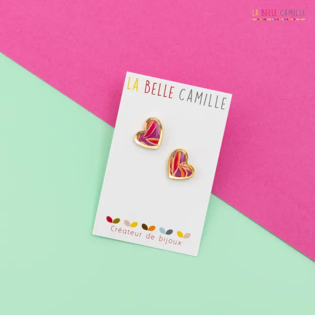 Aimé boucles d'oreilles "Palme violet"