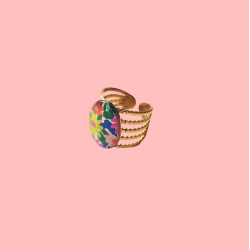 Bague Louisa, 5 anneaux, "Flower Citron" - Bibop et Lula