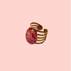 Bague Louisa, 5 anneaux, "Palme violet" - Bibop et Lula