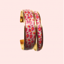 Manchette large , bracelet "Graou rose " - Bibop et Lula