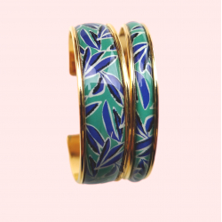 Manchette large , bracelet "Palme Turquoise " - Bibop et Lula